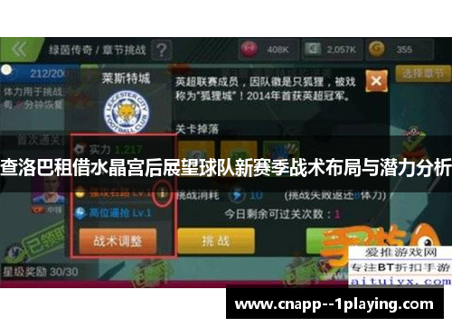 查洛巴租借水晶宫后展望球队新赛季战术布局与潜力分析